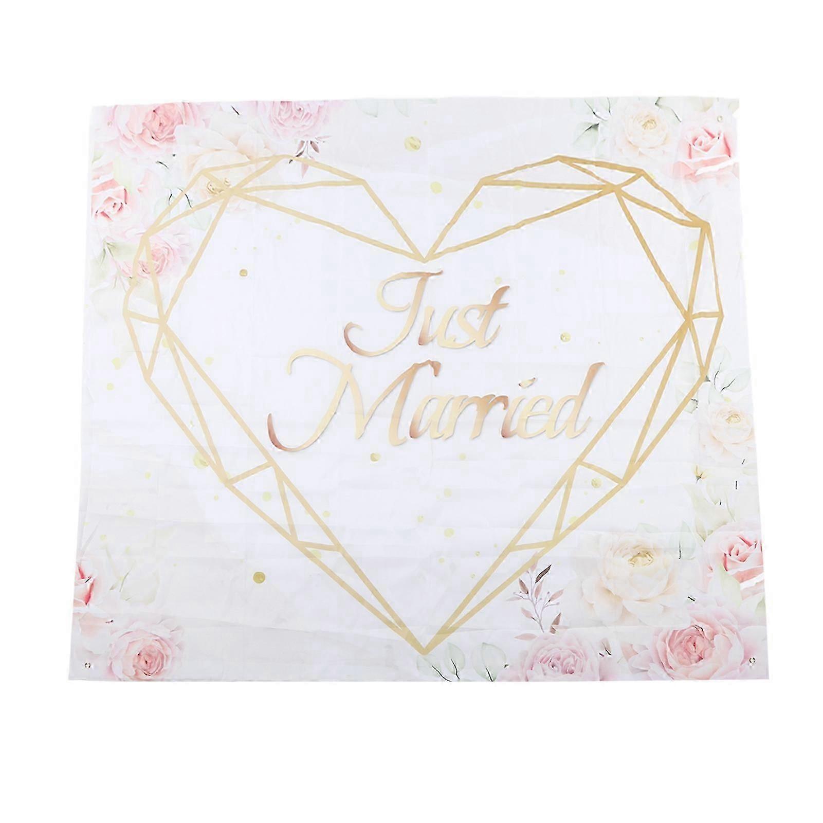 Romantic Wedding Love Heart Backdrop for Engagement Party - Quick Setup Polyester Material