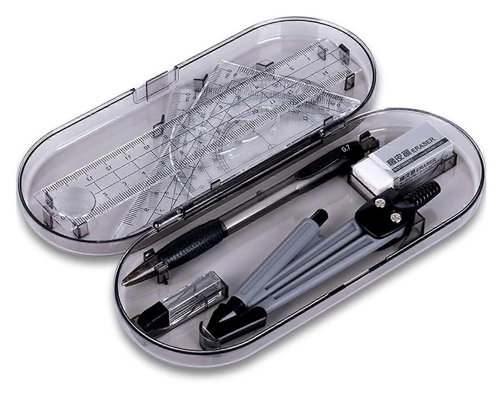 Geometry Set with Protractor, Compass, and Ruler for Students - Durable Drafting Math Tools for School Use