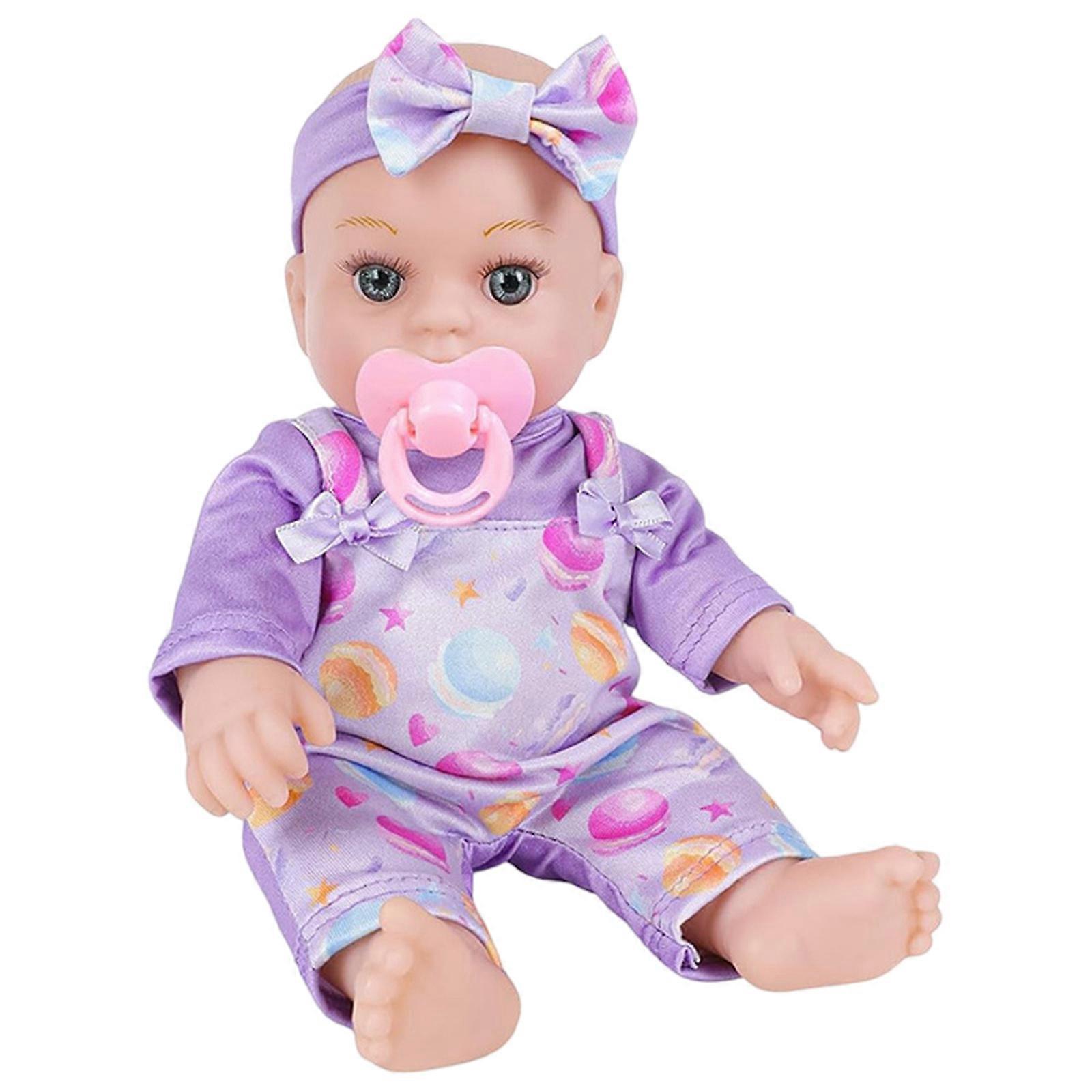 Réaliste 12 pouces Vinyles Nouveau-nés Bébé Fille Poupée Réaliste Enfant Jouet Poupée Souple Vinyles avec Salopette Bowknot Collectible
