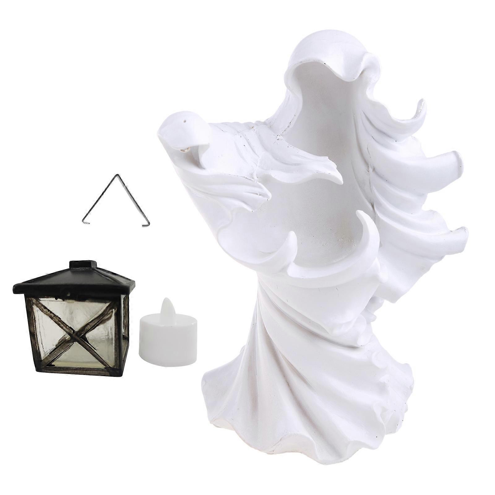 Witch Ghoul Lamp Resin Staute LED Light for Halloween Garden Yard Decoration Witch Ghoul Lamp Courtyard Decoration Resin