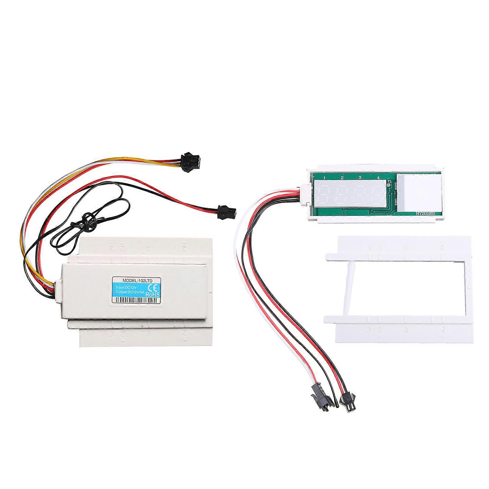 DC12V Single Button for Touch Sensor with Clock Temperature Display LED for Touch Switch for Vanity Bathroom Mirror