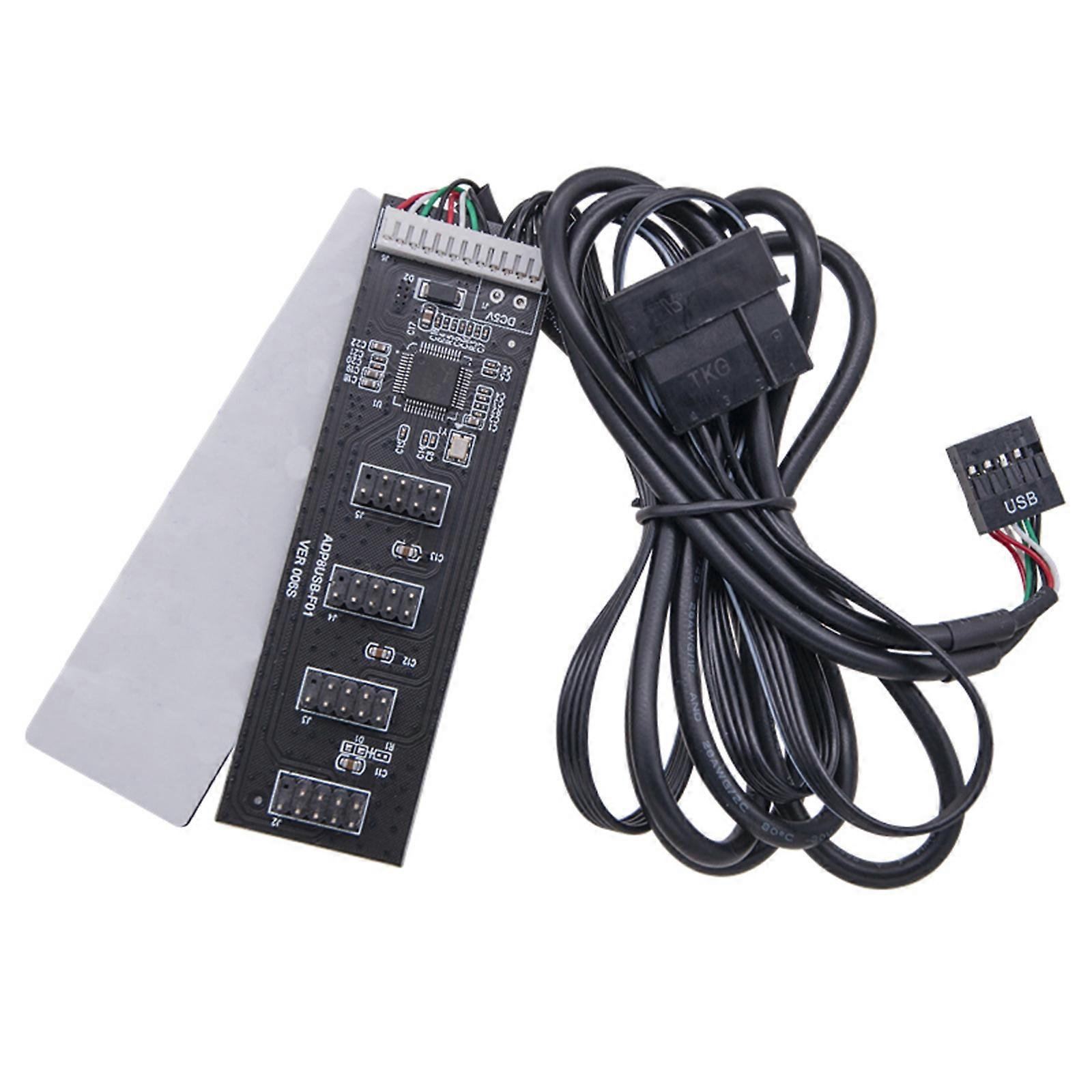 New USB Hub USB Splitter USB2.0 9Pin to 4 9Pin Hub Adapter Riser Motherboard USB 9Pin Header Connector 1 to 4 Extension Multicolor