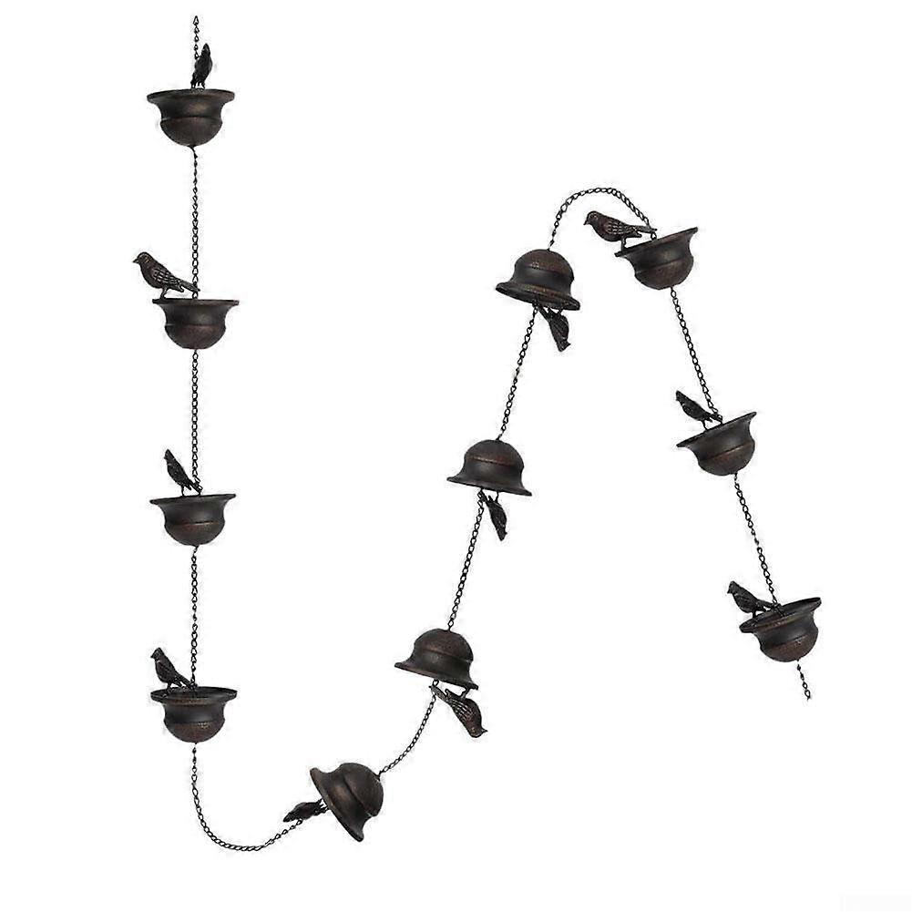 Outdoor Iron Bird Wind Chime 2.4 m long for captivating sound on wet days with Easy Hanger