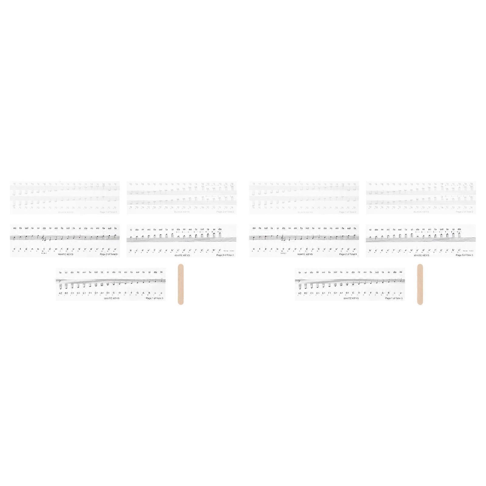2 Sets Creative Piano Introduction and Comparison Stickers Practical Design