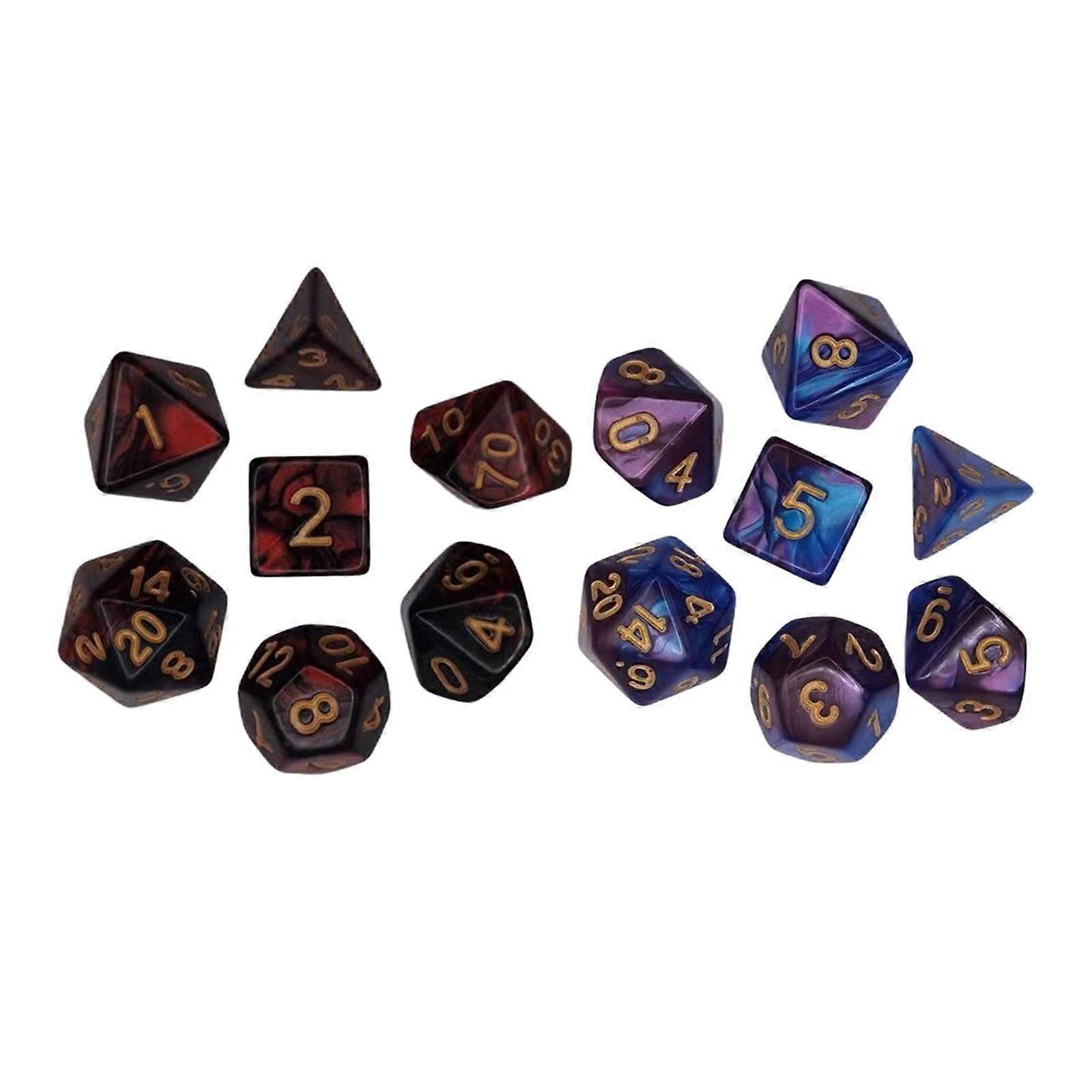 14x Polyhedral Dices D4-D20 for Math Teaching Bar Table Board Games