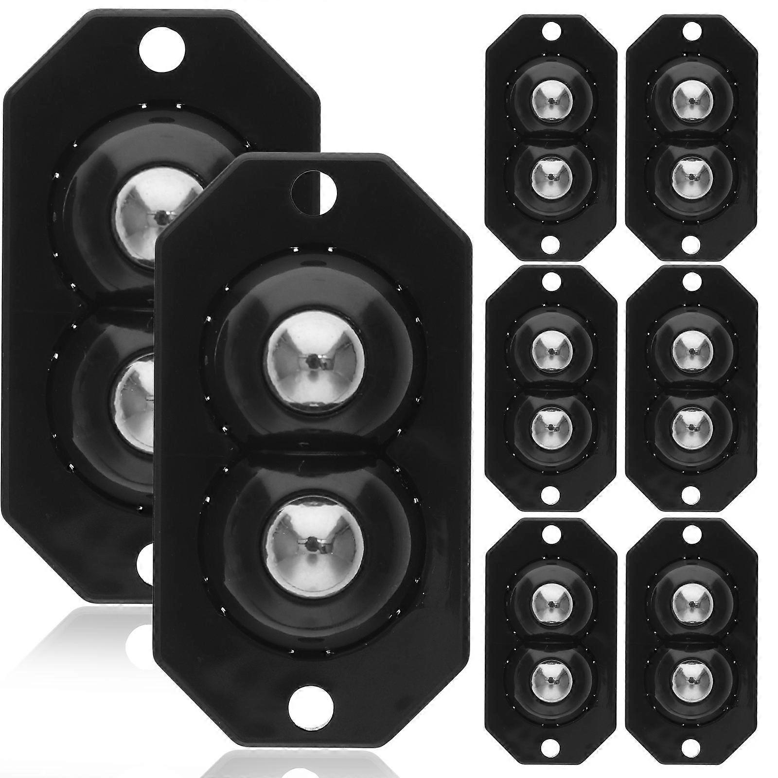 8Pcs Self Adhesive Caster Wheels Swivel Mini Adhesive Wheels Stainless Steel Paste Type Pulley