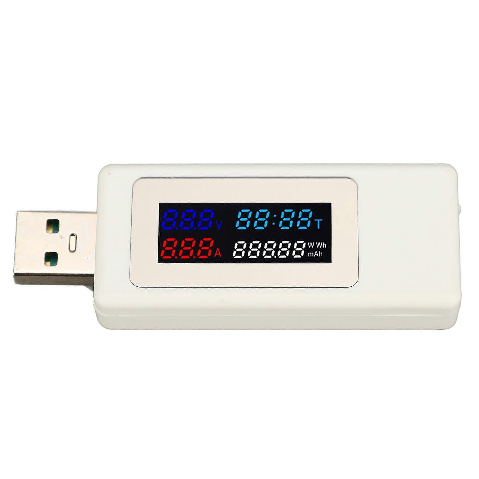 High quality  6 in 1 color screen USB tester - (current, voltage, timing, power