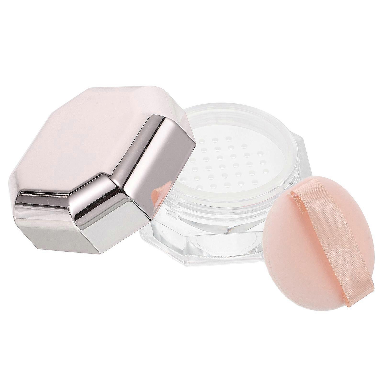 Refillable Loose Powder Container Travel Case Compact Elegant Makeup Organizer for Foundation Face Powder On the Go Use