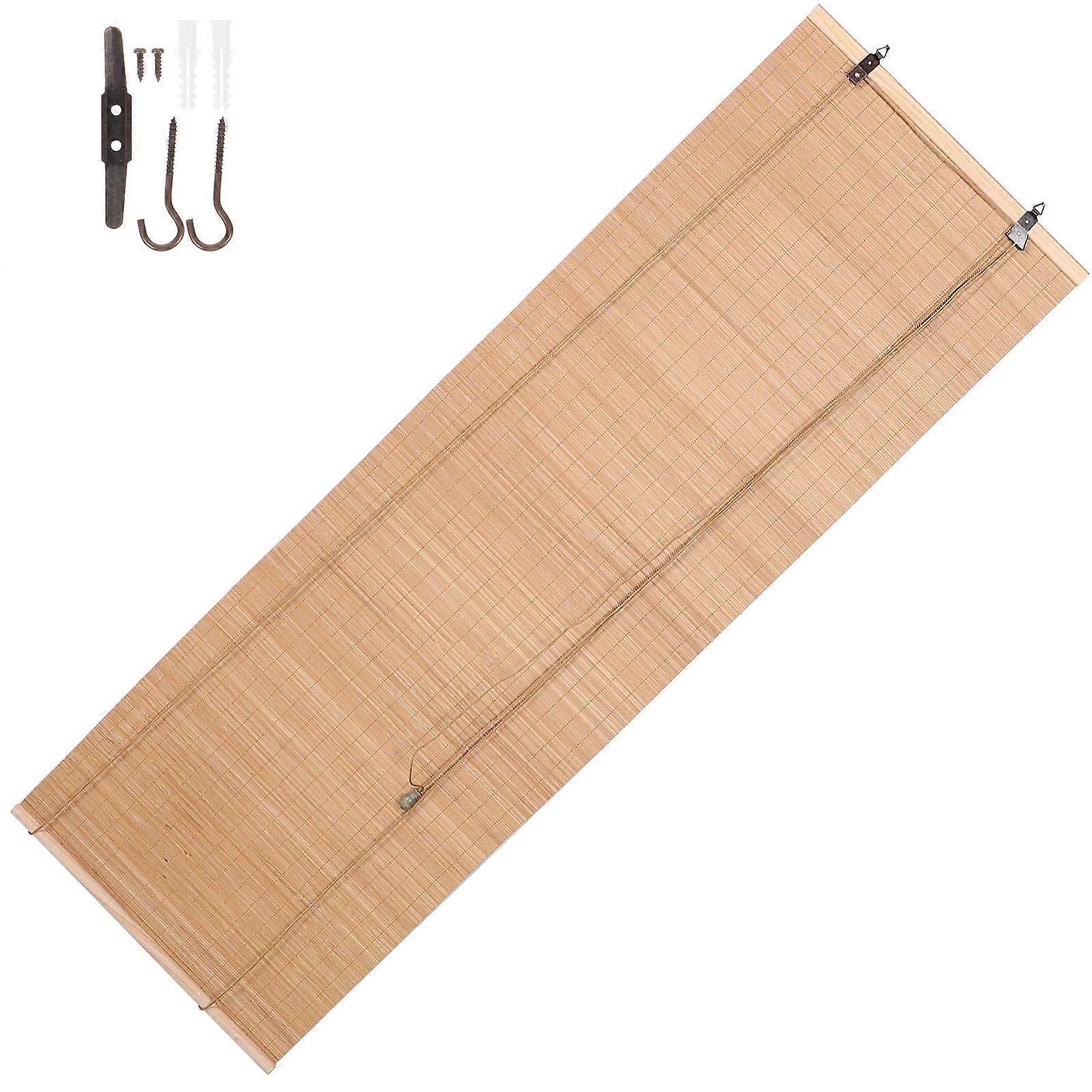 Bamboo Window Curtain Set Easy Install Shading Blind for Home Decor, Wide High Retro Style