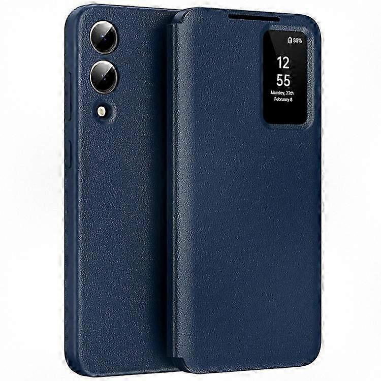 Leather Phone Case with Card Holder & Smart View Window Compatible with Samsung Galaxy S25 Edge