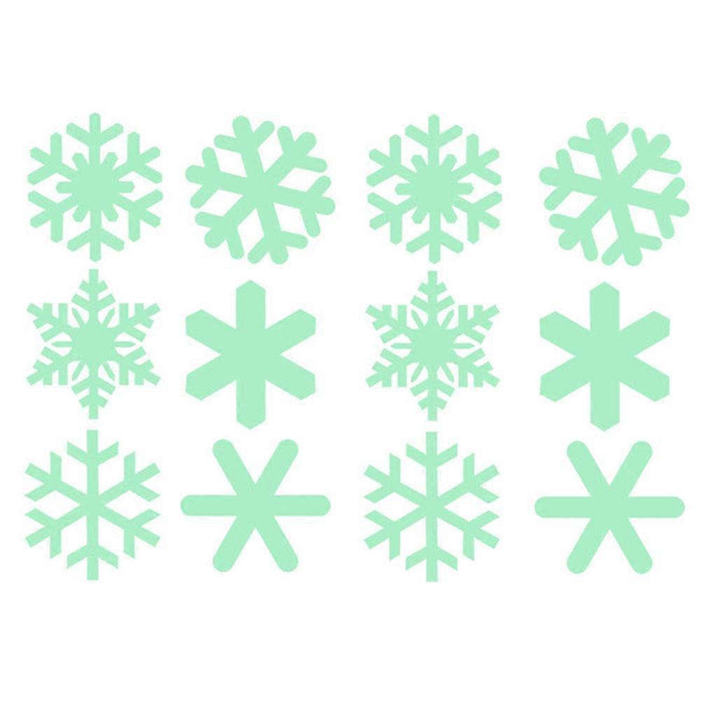 Glow in The Dark Decals Removable Snowflake Shape Light Green 1Set