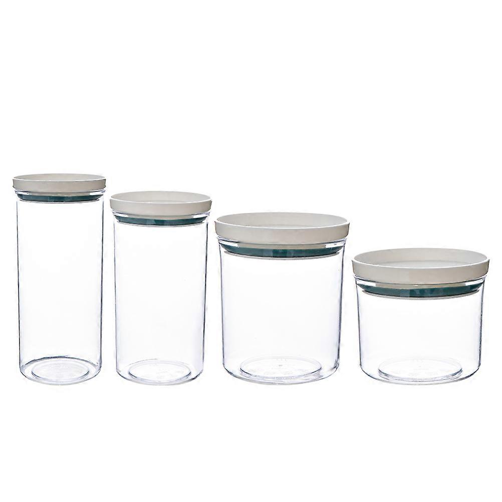 Plastic Storage Box Kitchen Sealed Containers for Home 4Pcs Transparent Boxes