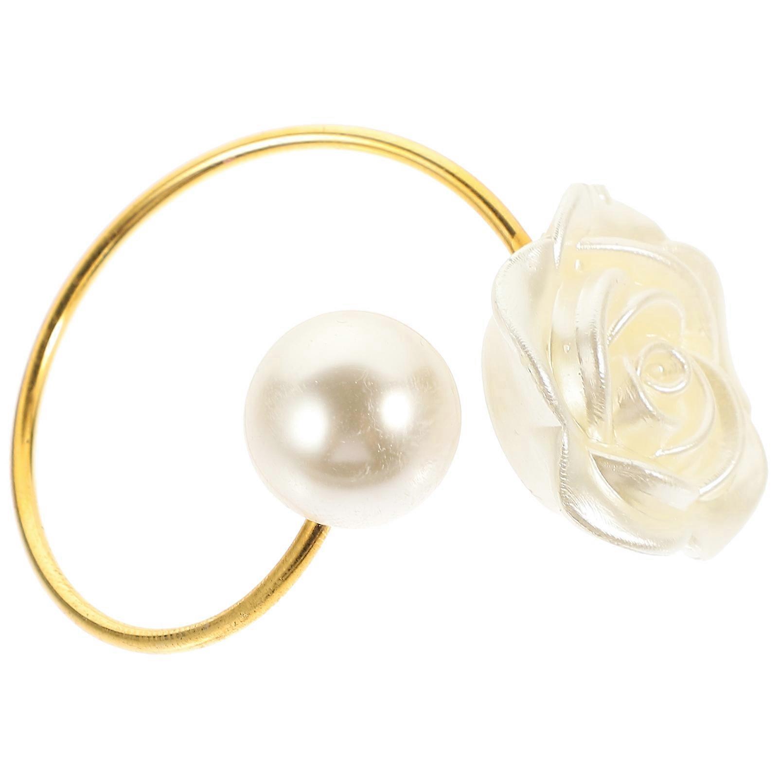 Napkin Buckles Flower Decor Design Dining Table Accessories Zinc Alloy 2.4X1.8X1.2in 2Set