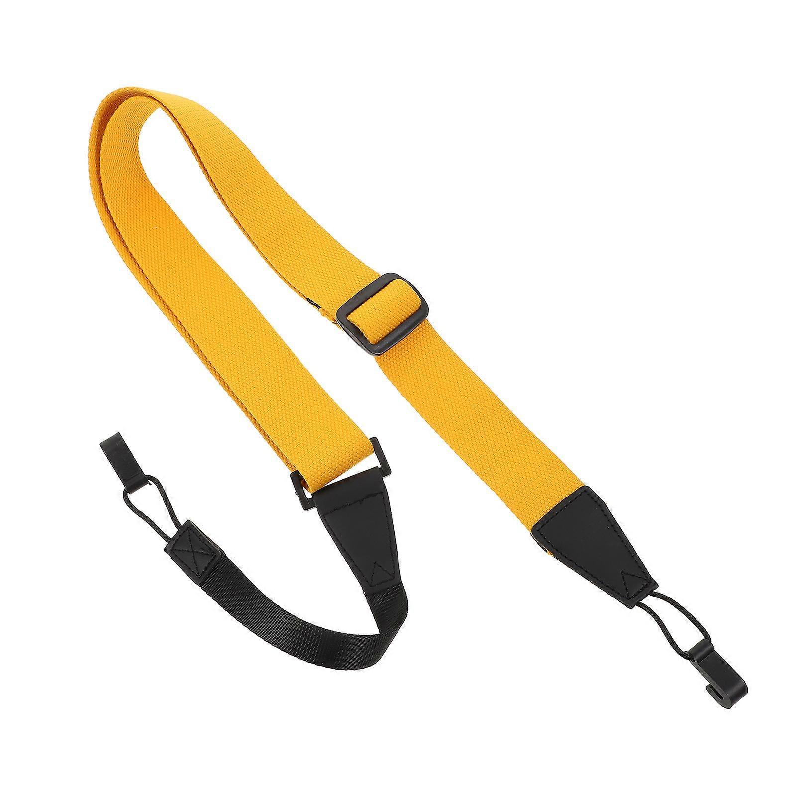 Durable Non Punching Ukulele Strap – Lemon Yellow Comfortable Fabric Design for Easy Installation and Performance Use