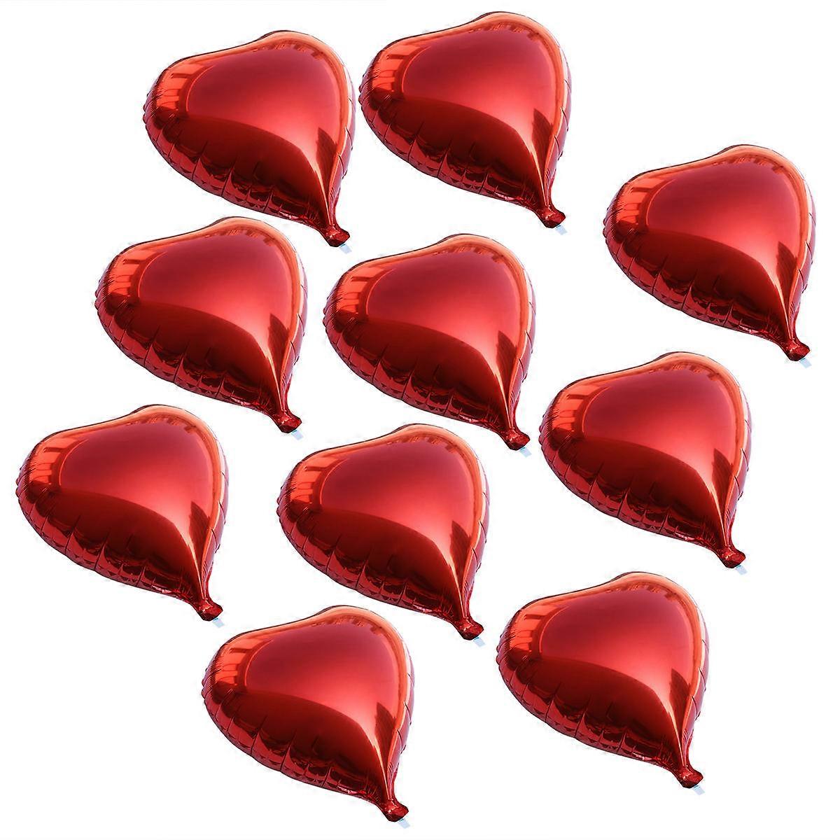Red Heart Shaped Balloon Hollow Heart Foil Balloons For Valentines Day Wedding Anniversary 47 X 45Cm 10Pcs