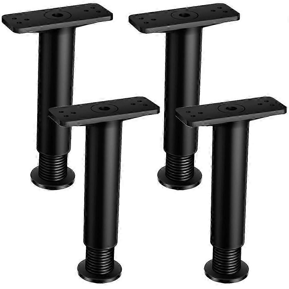 4Pcs Adjustable Bed Frame Legs Black 13X10CM