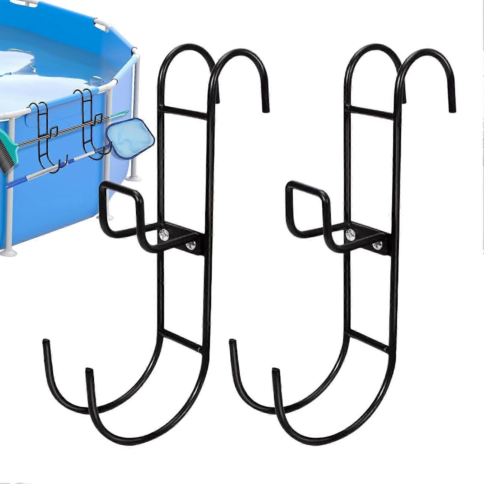 Metal Pool Hanger for Posts | Heavy-Duty Multifunctional Fence Hook for Swimming Pools | Compatible with Vacuum Hoses