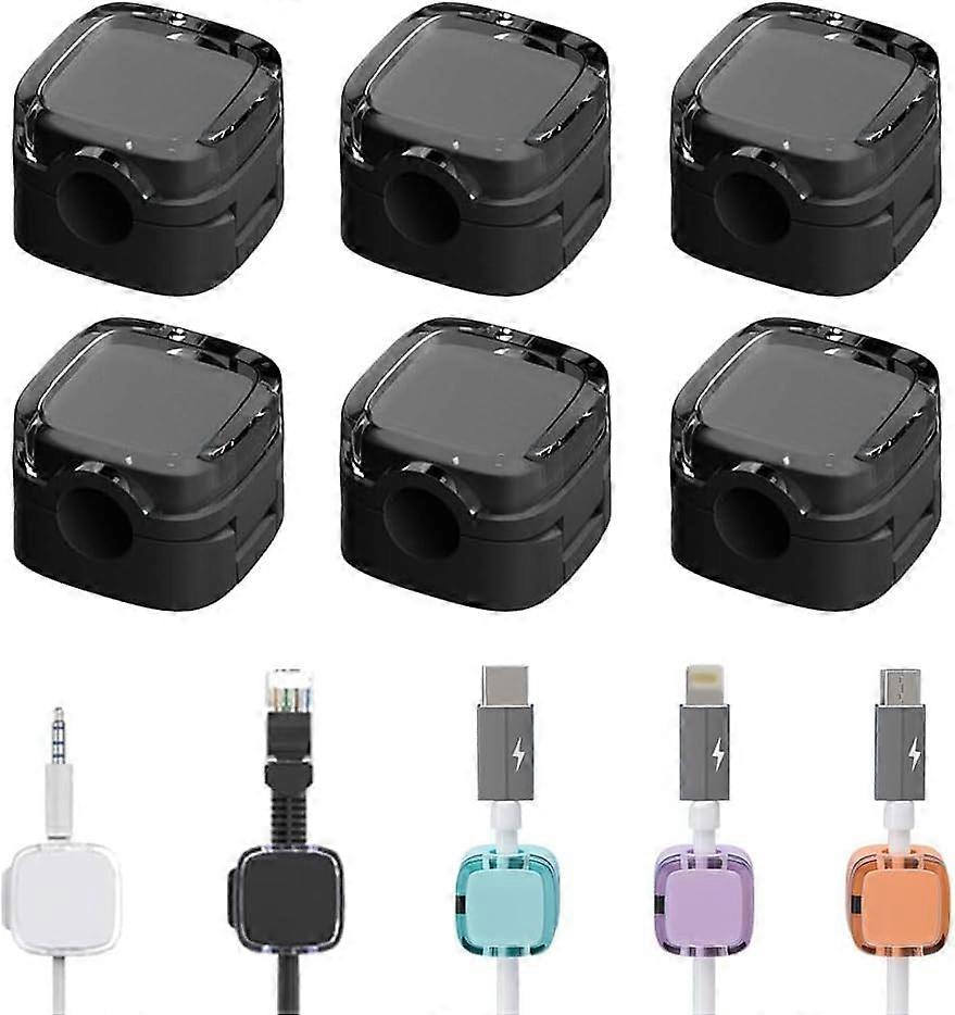 Magnetic Cable Organizer, Self-Adhesive Magnetic Cable Clips (Black)