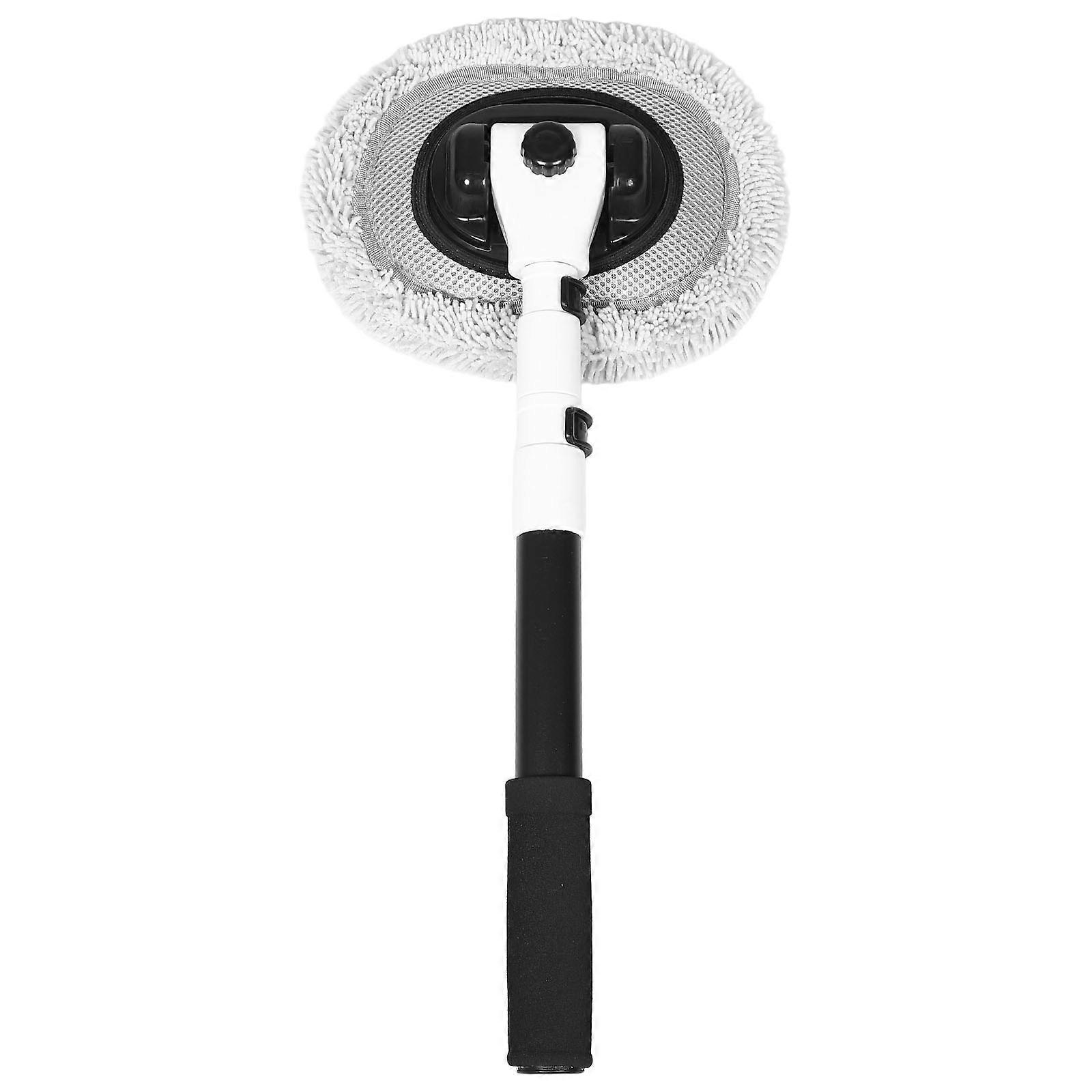 Car Wash Mop With Long Handle Extendable Handle Car Wash Brush For Vehicle Cleaning White 1Pack