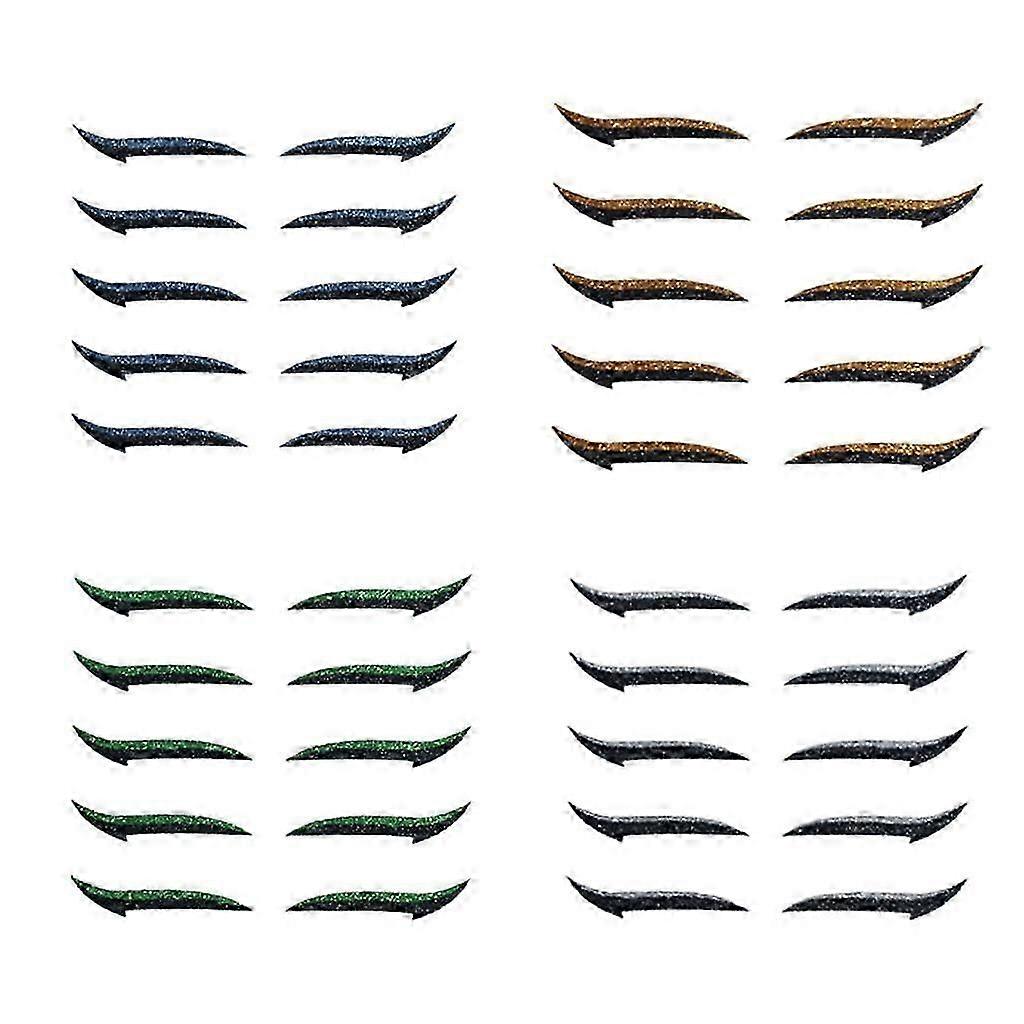 Fashion Eyeliner Eyelid Tape Sticker 20 Pairs Mixed 4 Colors Gray