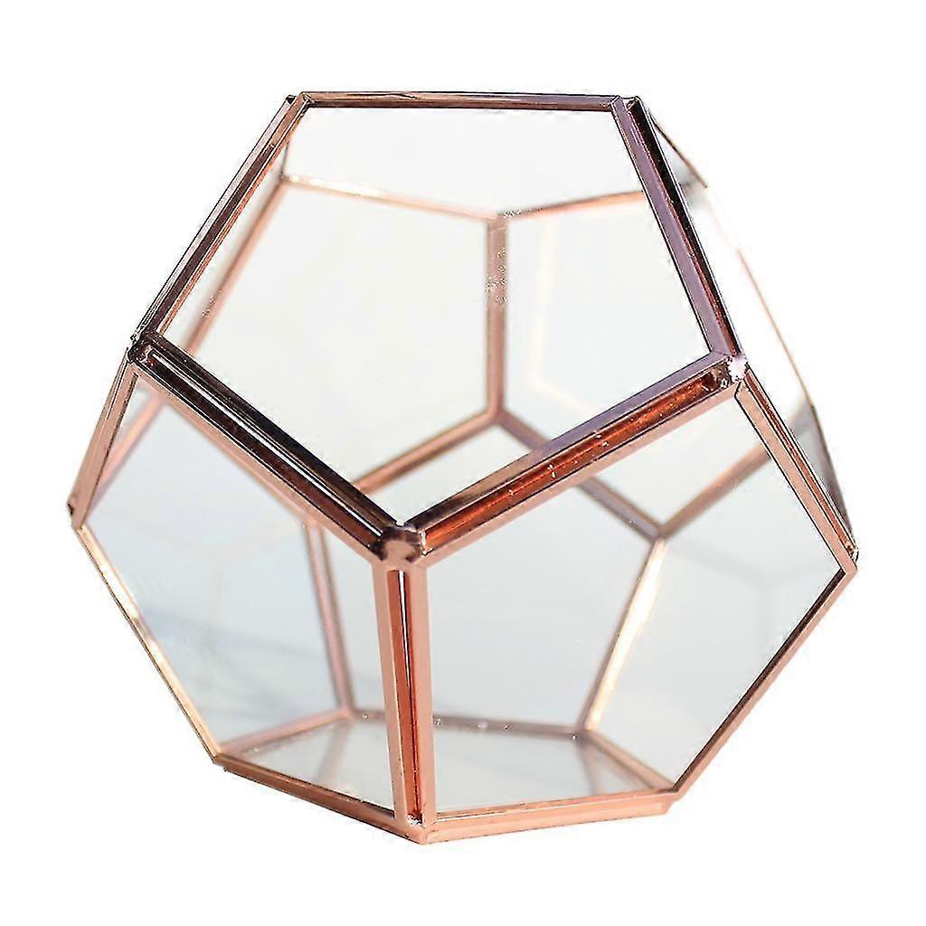 Golden Geometric Glass Terrariums Succulent Plant Holder Home Garden Decor