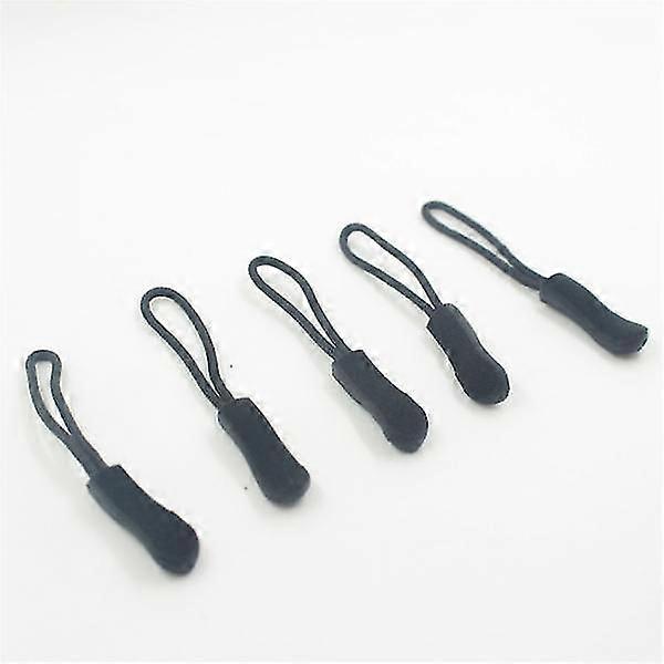 50x10pcs Zipper Pulls Replacement Zip Cord Puller Slider Jacket Backpacks Black