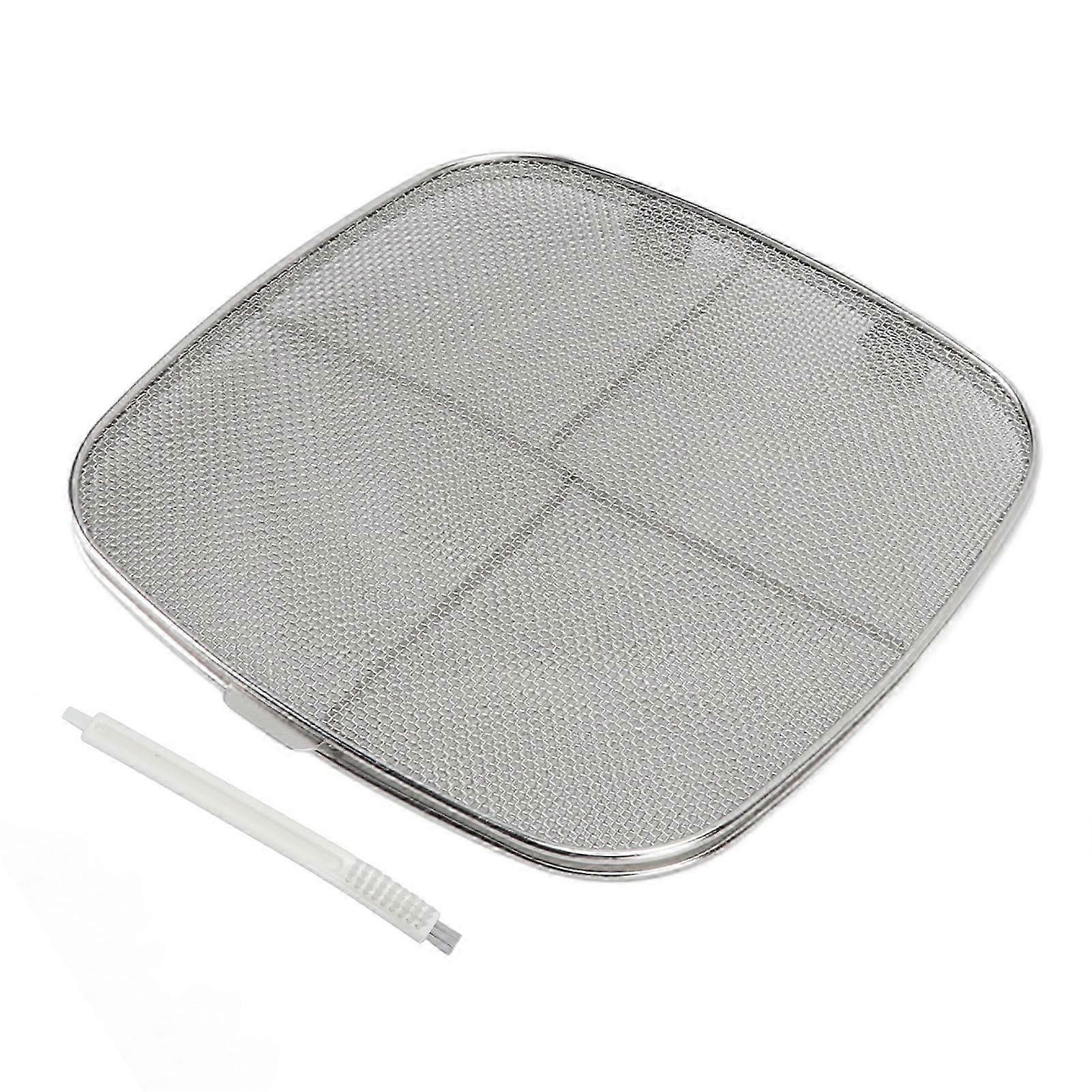 Fryer Splatter Screen 304 Stainless Steel Double Deck Fryer Splatter Shield for Oval Barbecue Machine Home