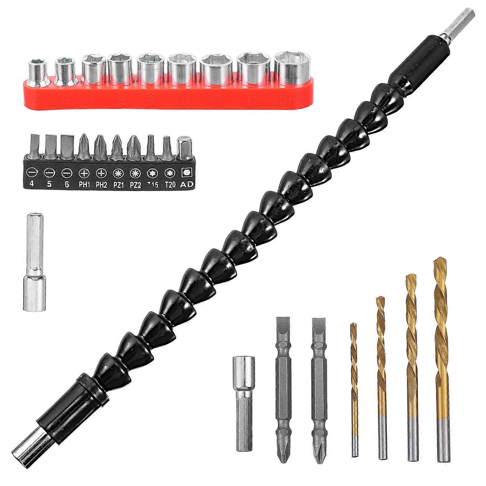 Flexible Drill Extension Electric Drill Flexible Extensions Kit For DIY Enthusiasts 30X1.5cm Flexible Installation 1 Set