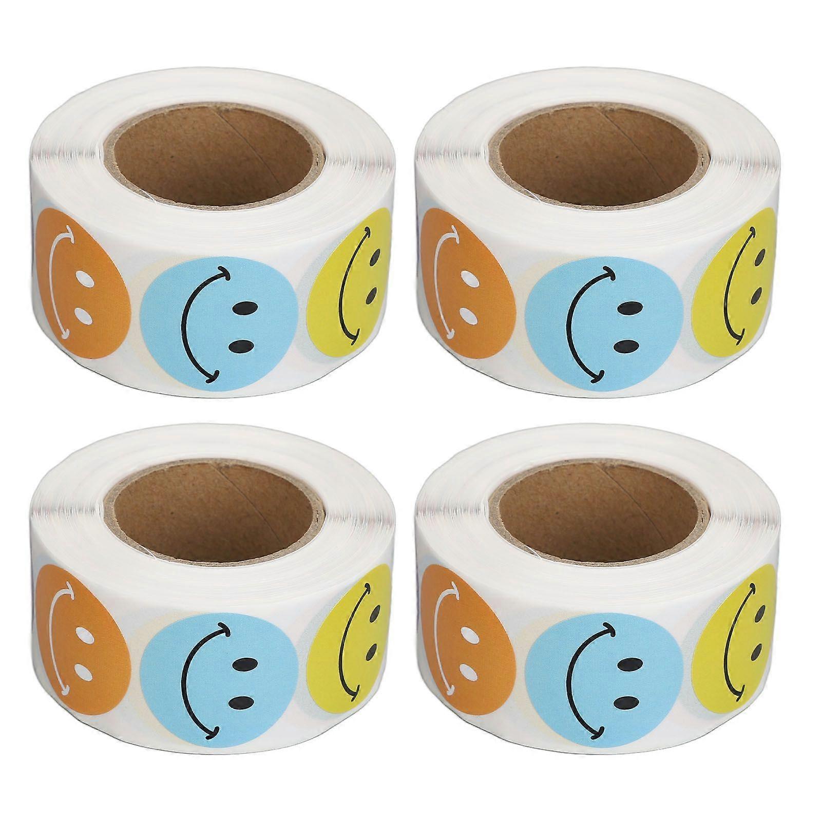 2025 Latest Model 4 Rolls Smile Face Stickers Add Pleasant Mood Multi Purpose ...