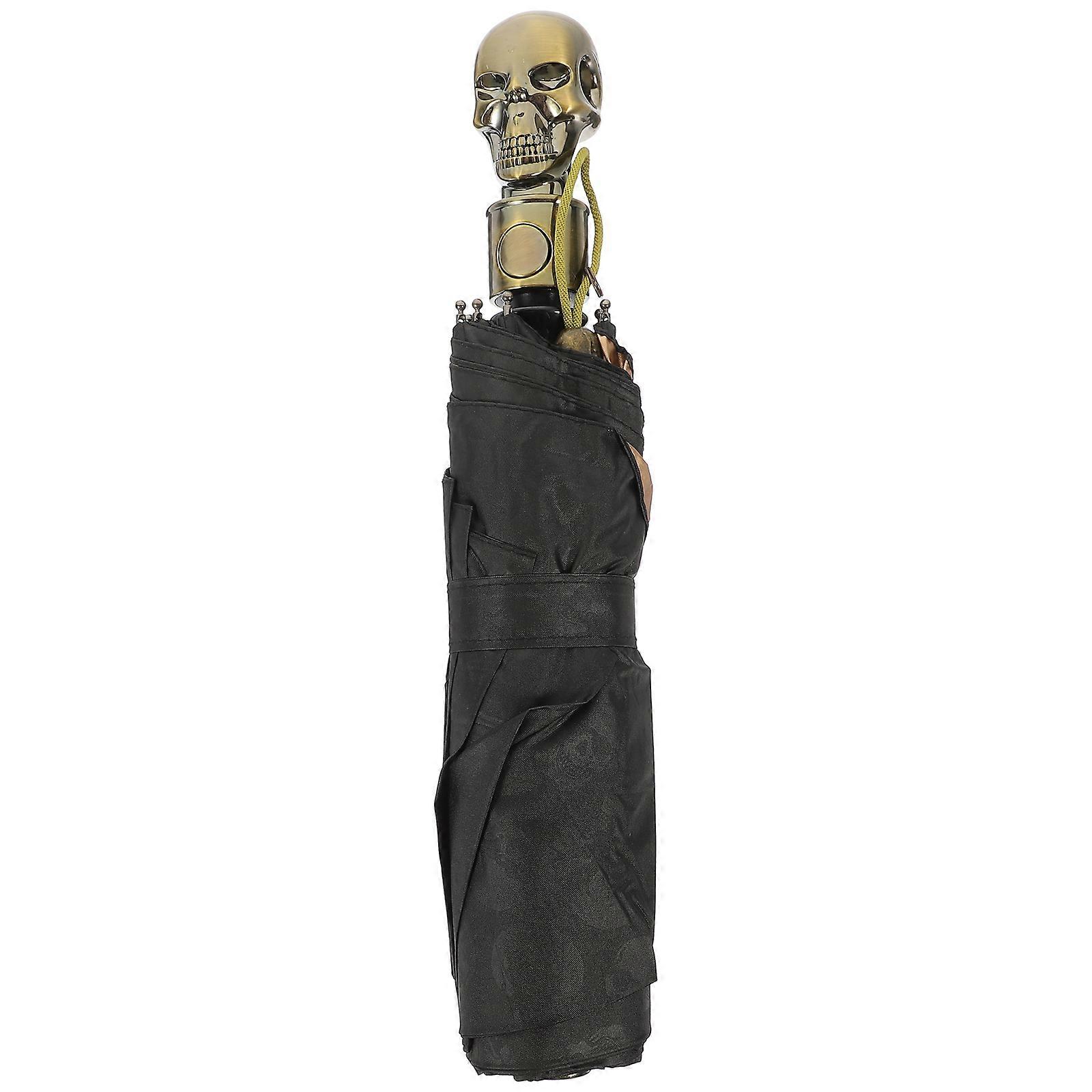 Travel Sun Umbrella Uv Protective Waterproof Skull Head Handle Umbrella All Occasions 1Pack