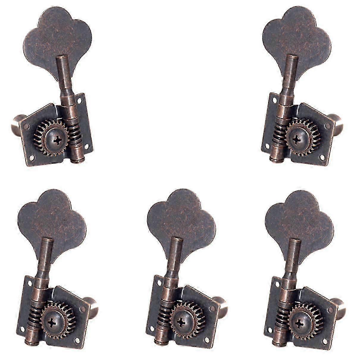 5pcs Guitar Vintage Tuning Key Pegs Tuners 1l4r For 5 Strings Bass Red