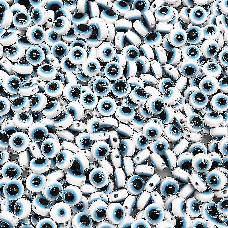 Porcelain Oval Bead, Evil Eye Inspired Resin Spacer Beads