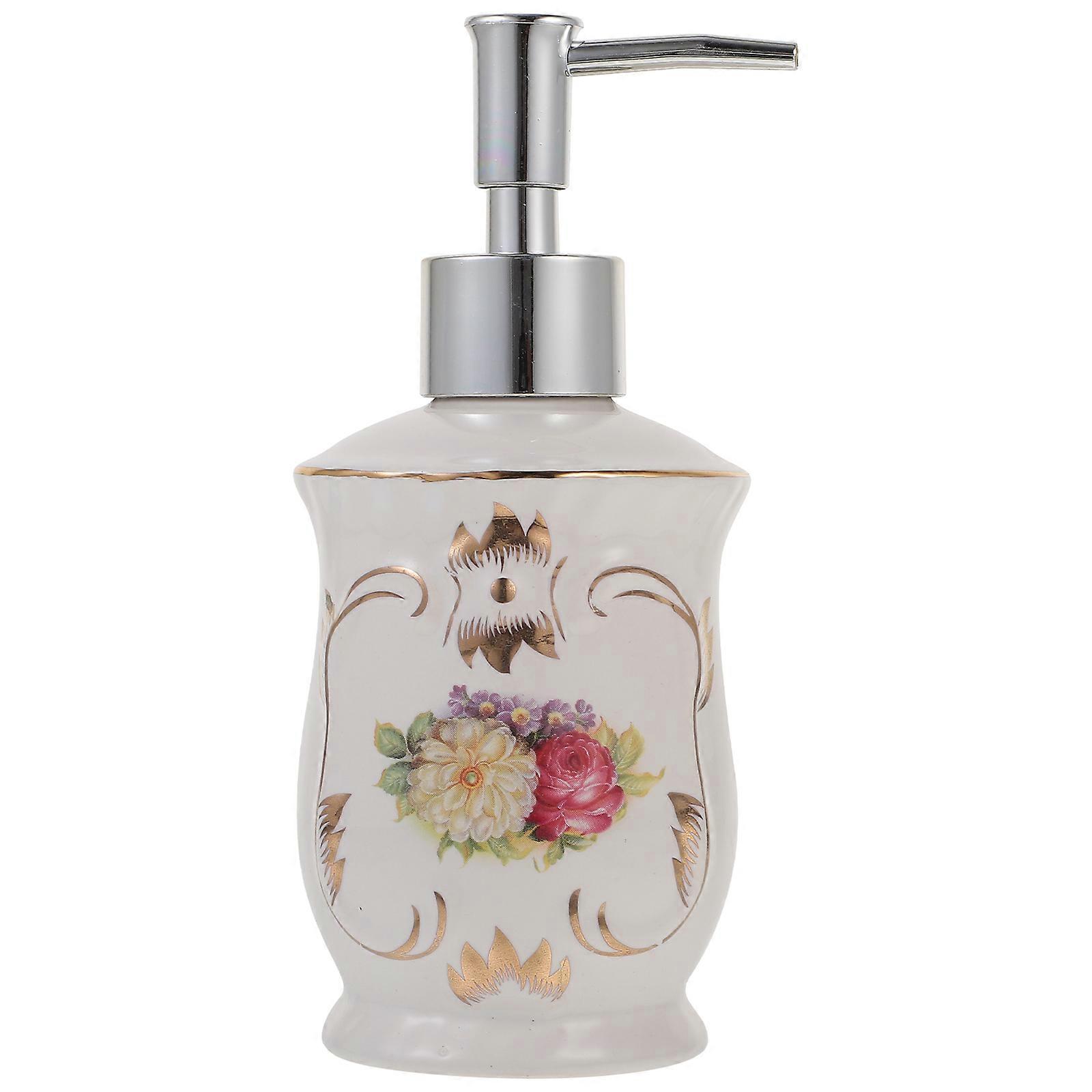 Ceramic Soap Bottle Shower Dispenser Easy to Clean Airtightness Assorted Use 7.3×3.1×3.1in 1Pcs