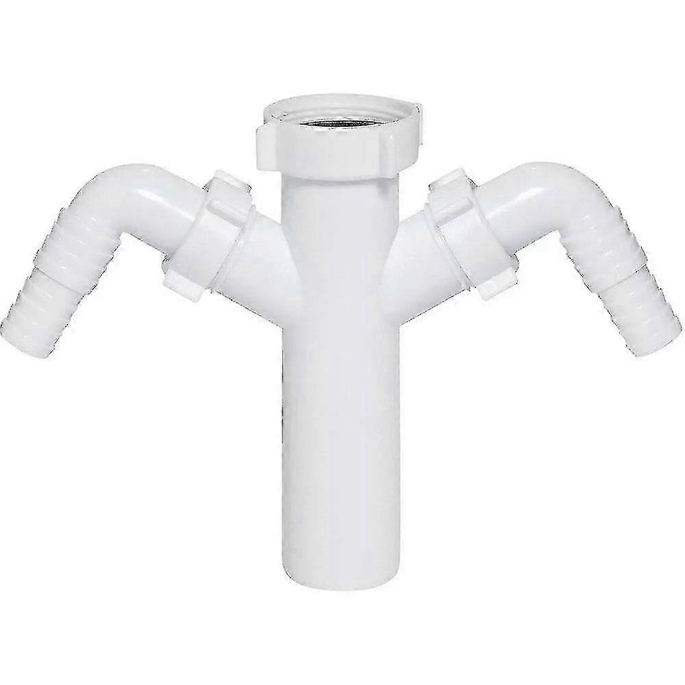 Drain Waste Trap Pipe Connector 1 1/2 BSP x 40mm with Dual Dishwasher Input