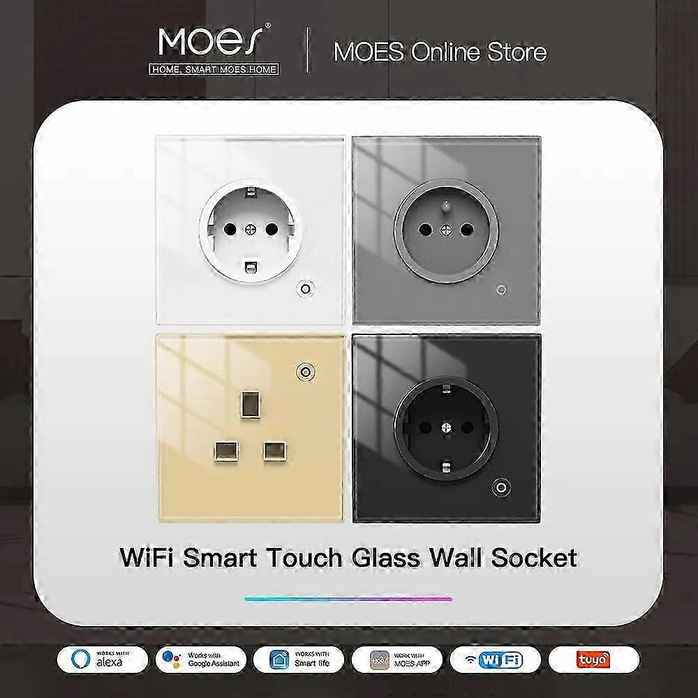 Smart Touch Wall Socket with Power Monitoring and Adjustable Light Mode for Smart Life App