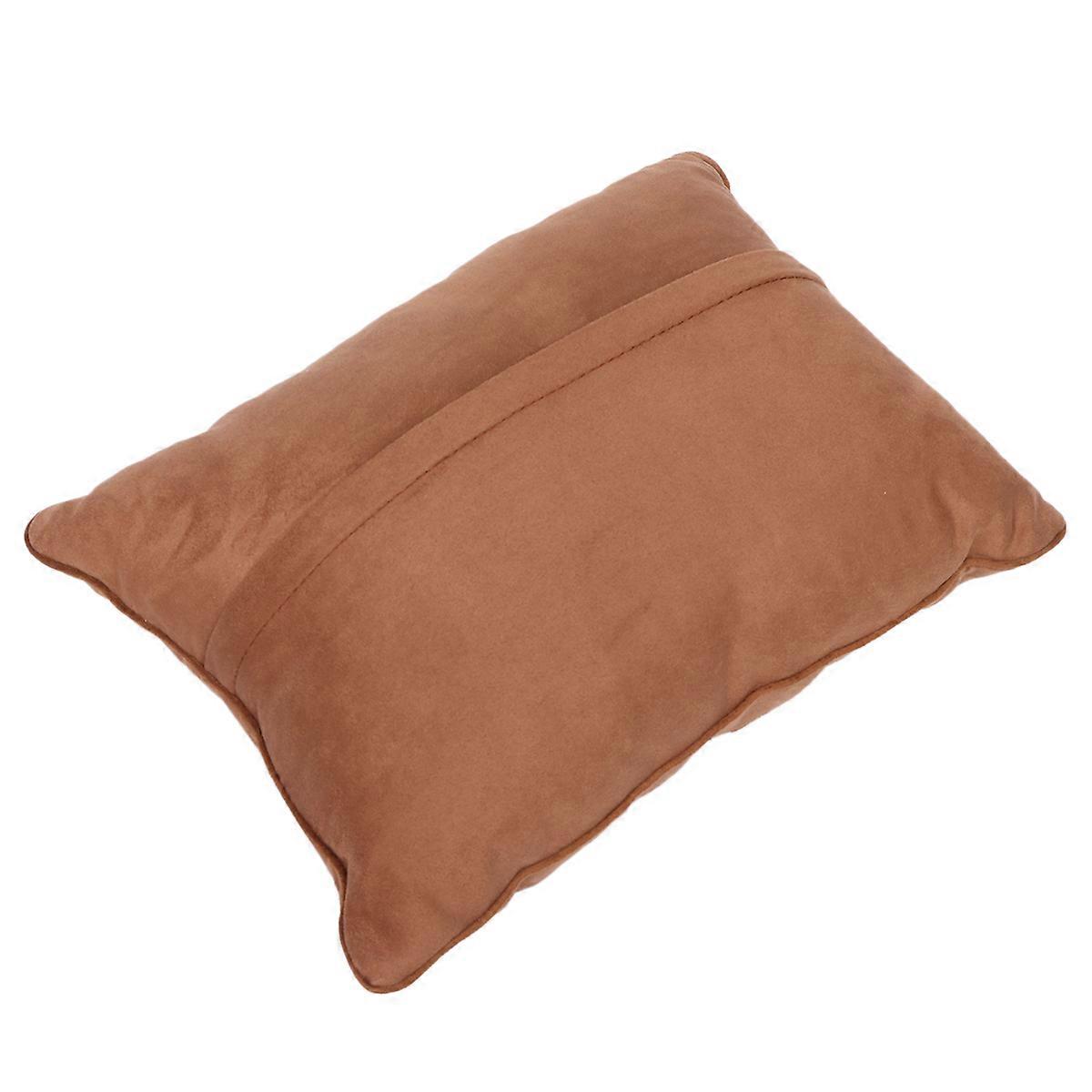 Waist Pillow Car Seat Wedge Cushion Ergonomic Sitting Lumbar Brown Suede Fabric Driving 1Set