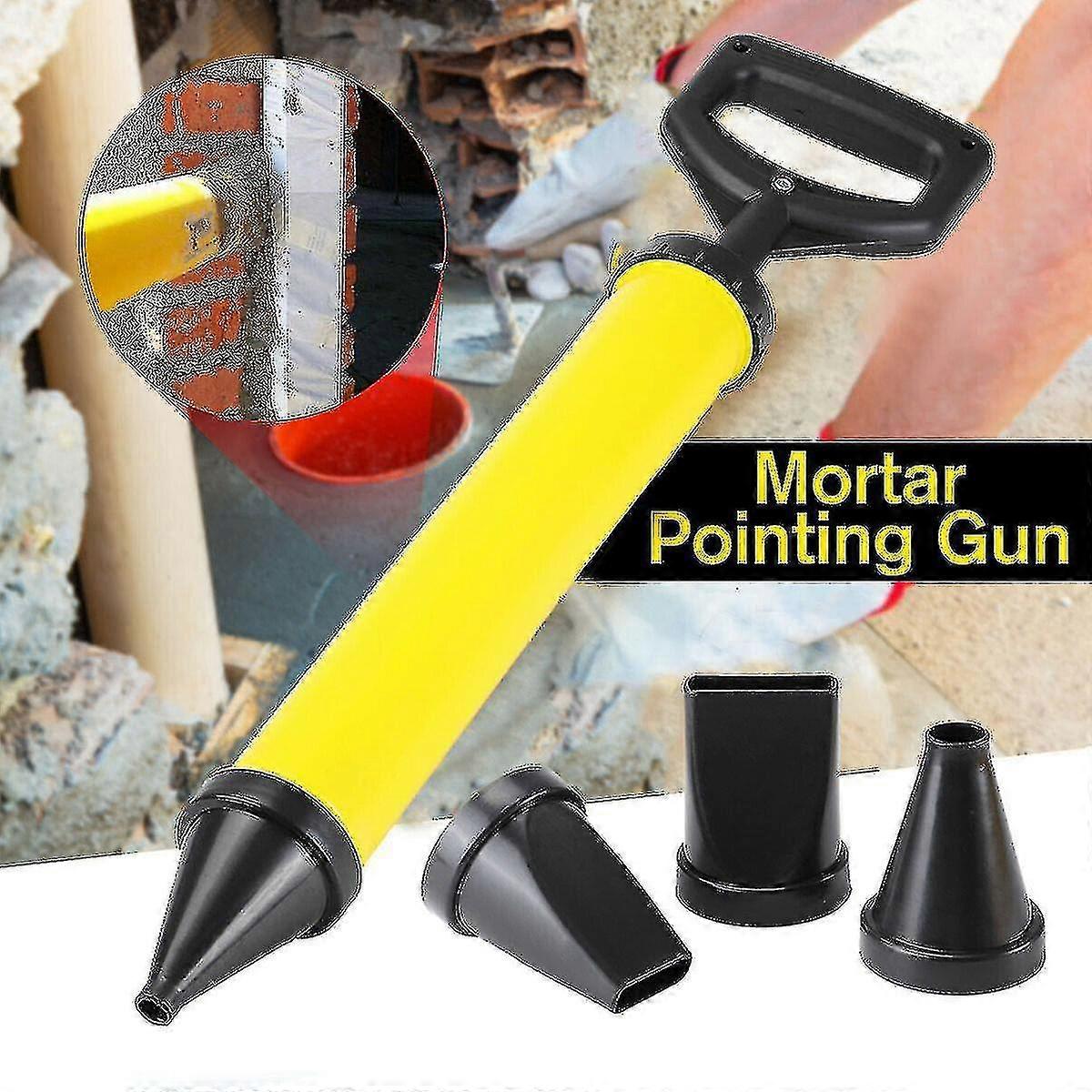 (aleko) Cement Grout Gun Joint Gun For Mortar - Manual Mortar Pump With 4 Nozzles - Mortar Gun With Accessoires_