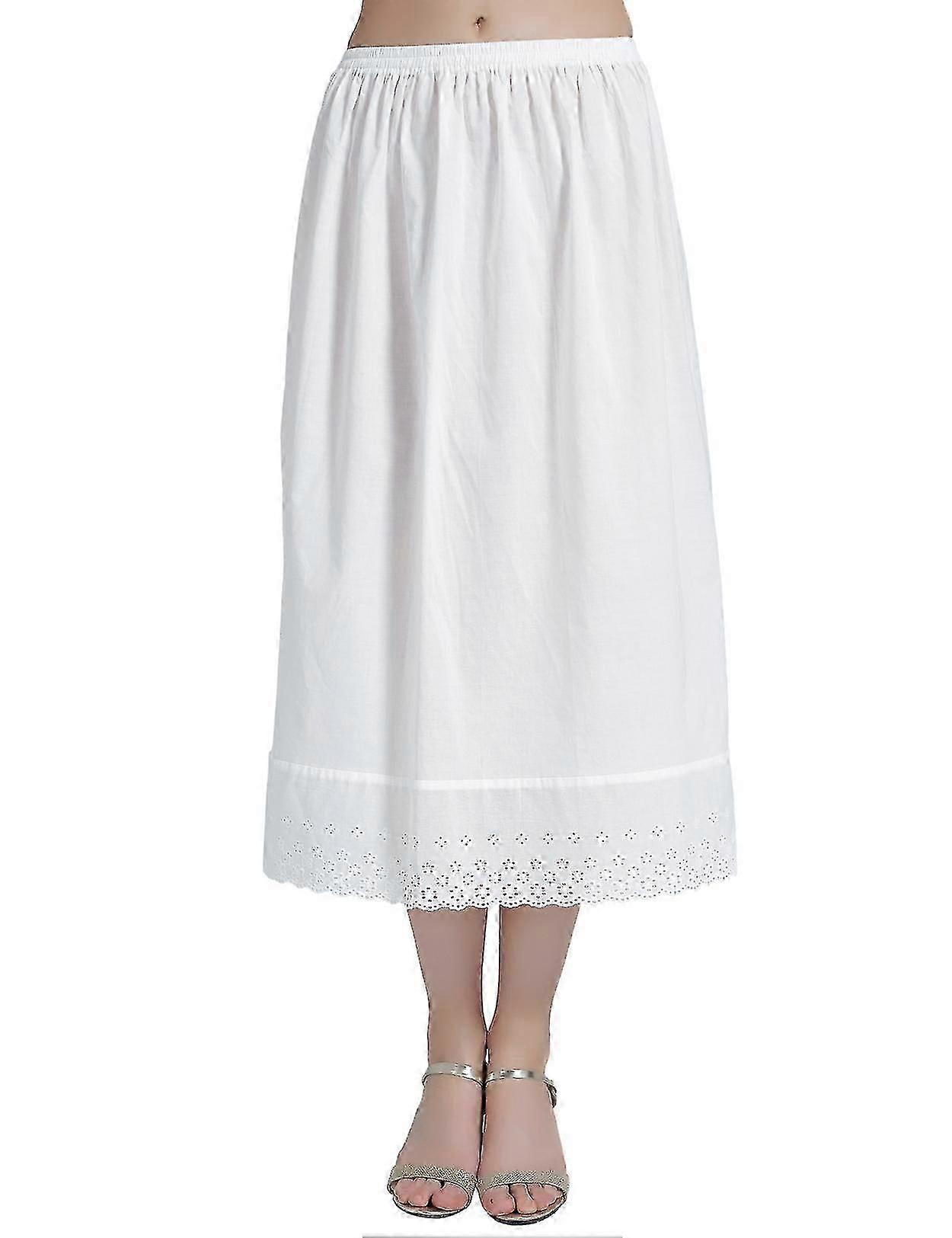 Vintage 100% Women's Slip Underskirt With Lace Embroidery - Skirt Extender
