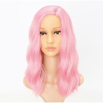 European and American fashion wig female high temperature silk pink corn whiskers