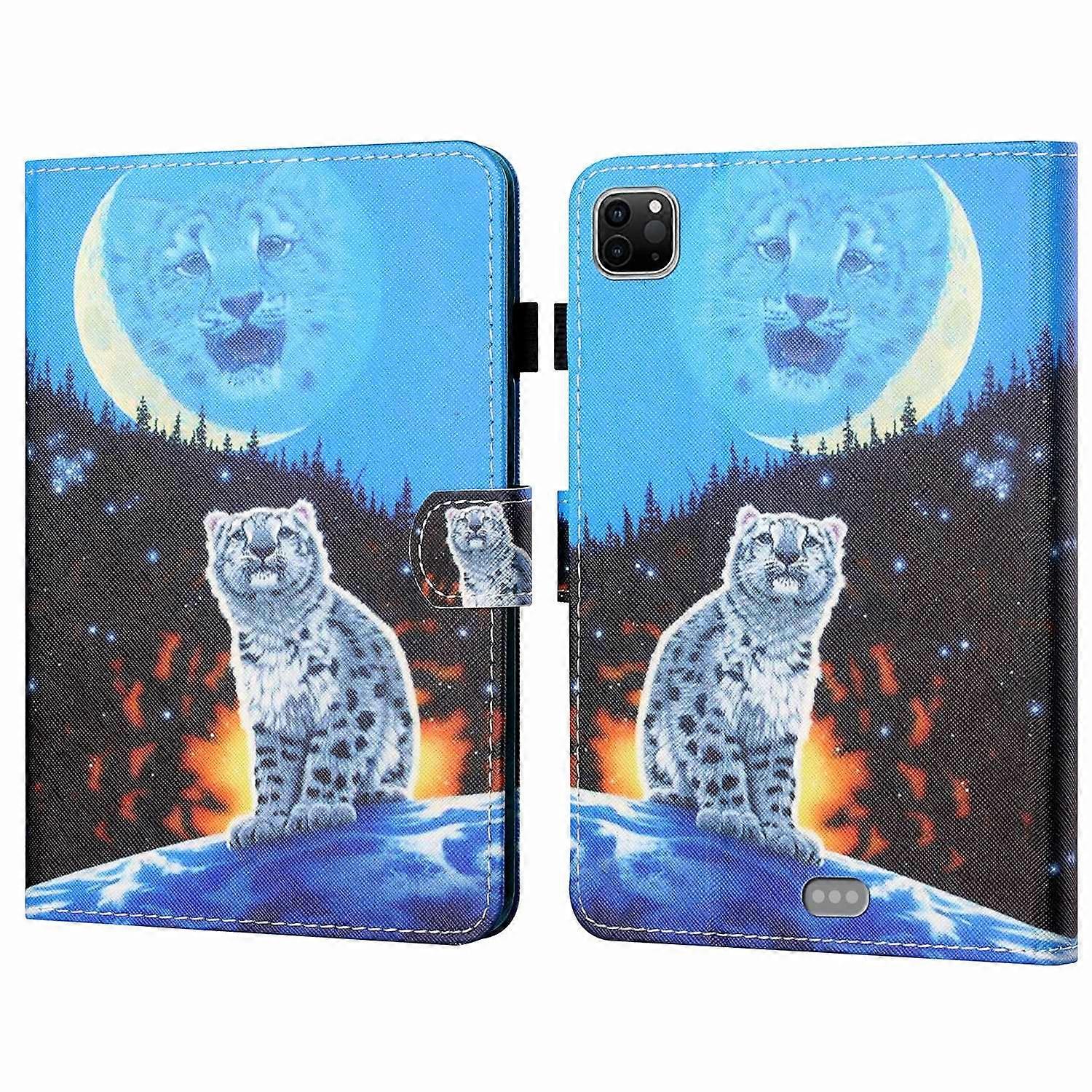 f2p For iPad Pro 11 (2024) Shockproof Case Pattern Print Leather c8b Tablet Cover with Card Holder -