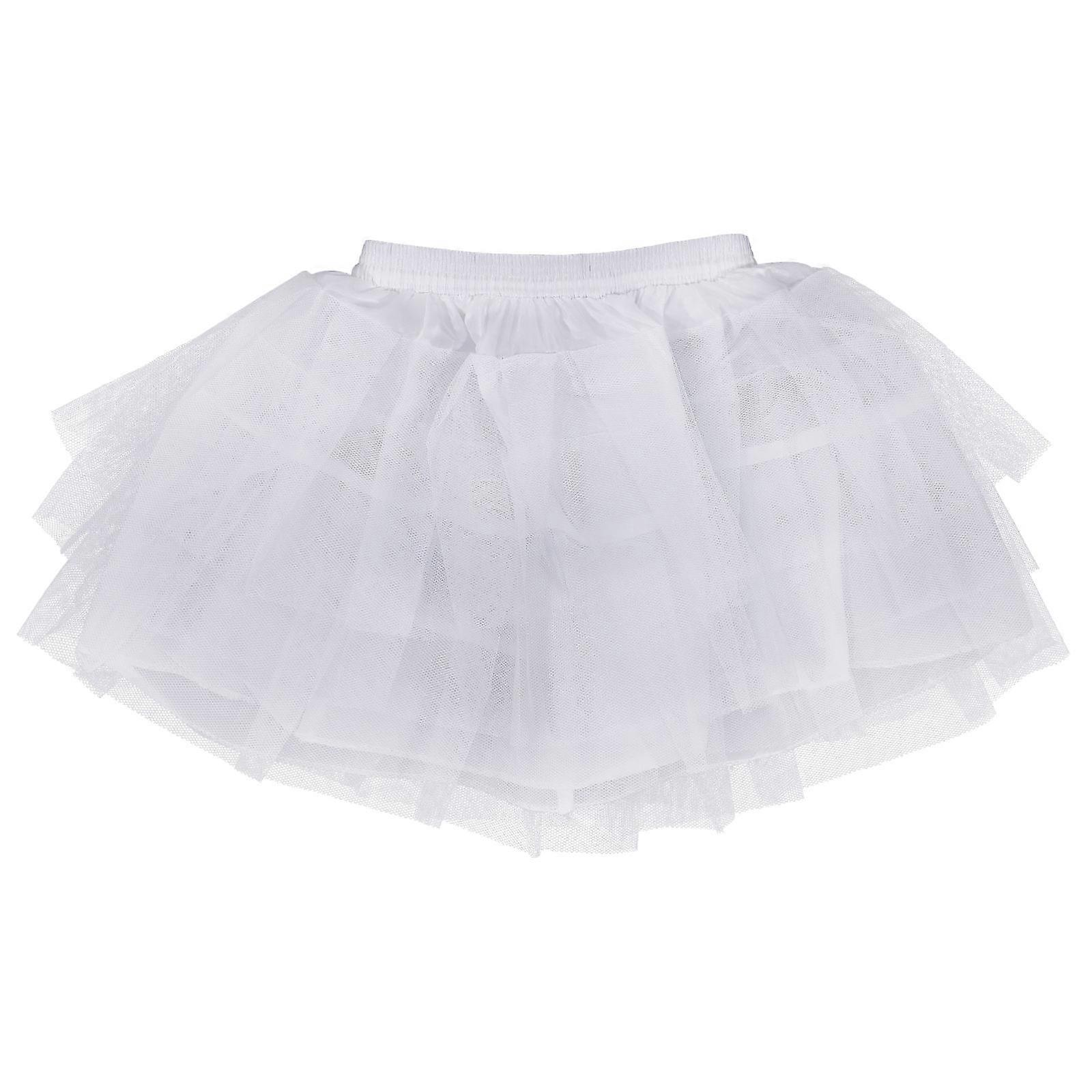 Hoop Skirt Kids Petticoat Multi Layer Bubble Skirt Underskirt White 35cm Evening Dresses Compatibility 1Pcs