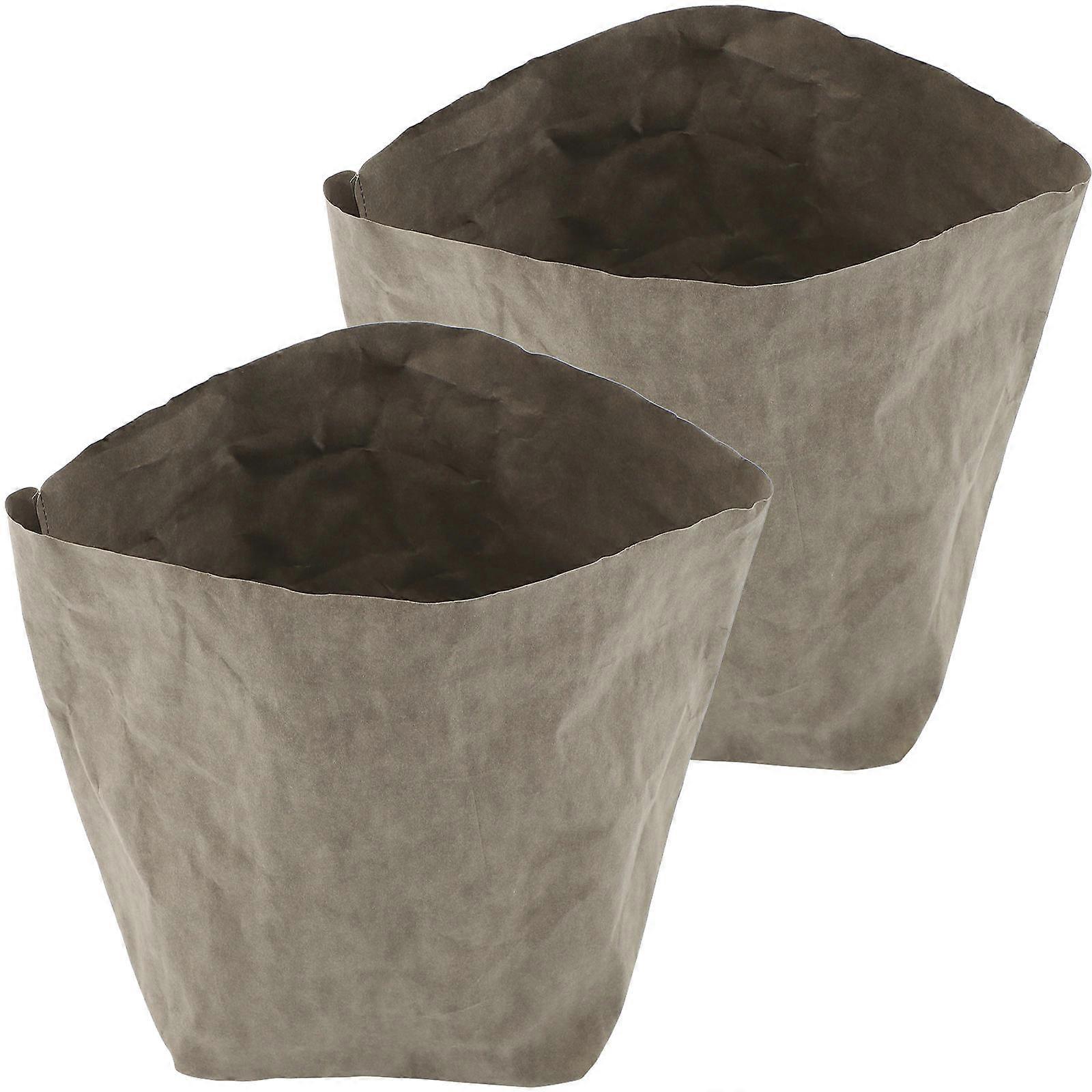 Reusable Kraft Paper Bag Practical Rectangular Design for Kitchen Supplies 28X15X15CM Foldable 1Set