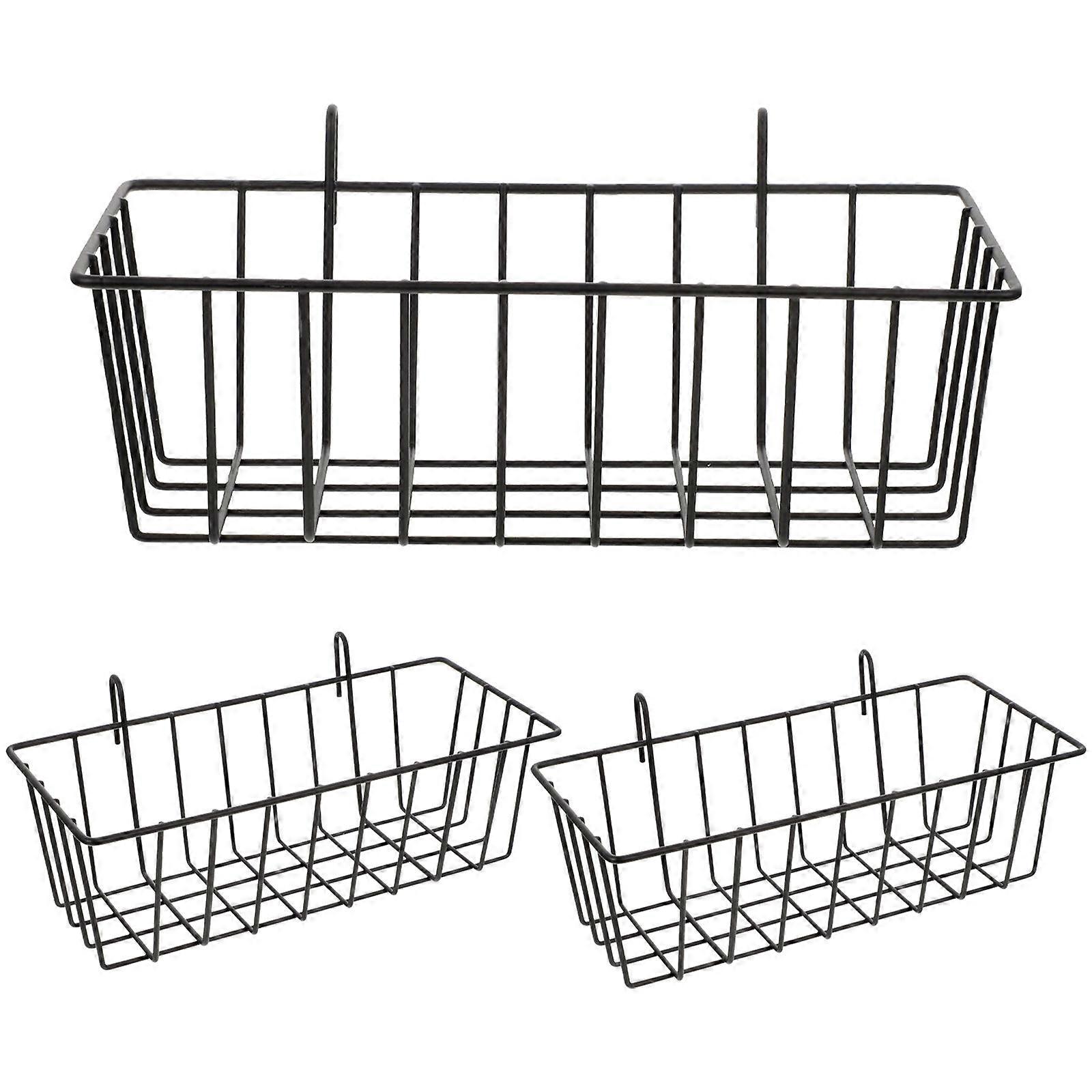 Wall Hanging Basket Iron Rack for Bathroom Use 3Pcs Small Storage Organizer