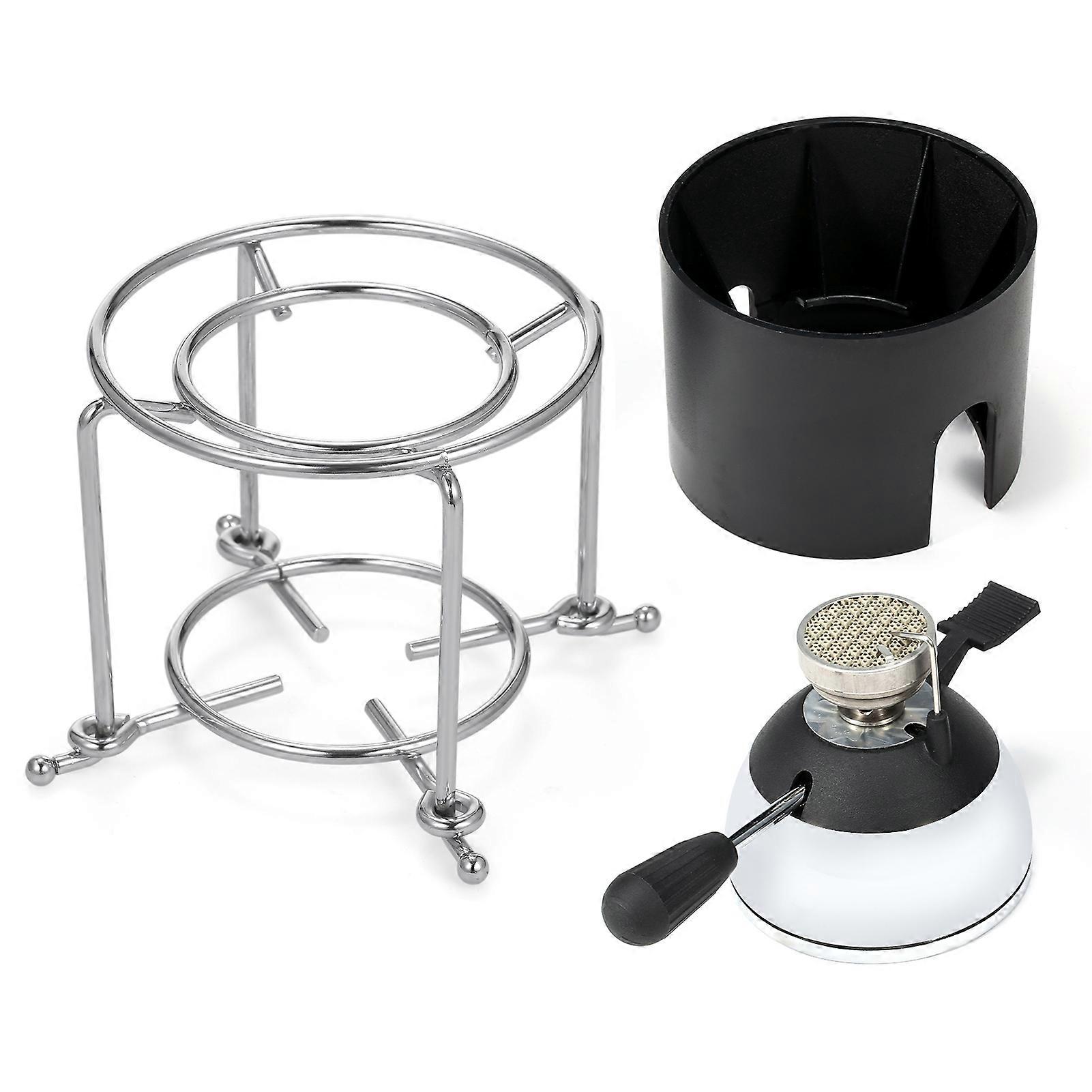 Mini Camping Butane Gas Burner with Refill Rack and Furnace Stand for Tabletop Siphons Windproof Portable Cooking Stove Coffee Maker
