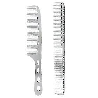 Portable Stainless Steel Hair Combs Salon Anti‑Static Styling Comb Hairdressing Tool(Silver )YMMR)