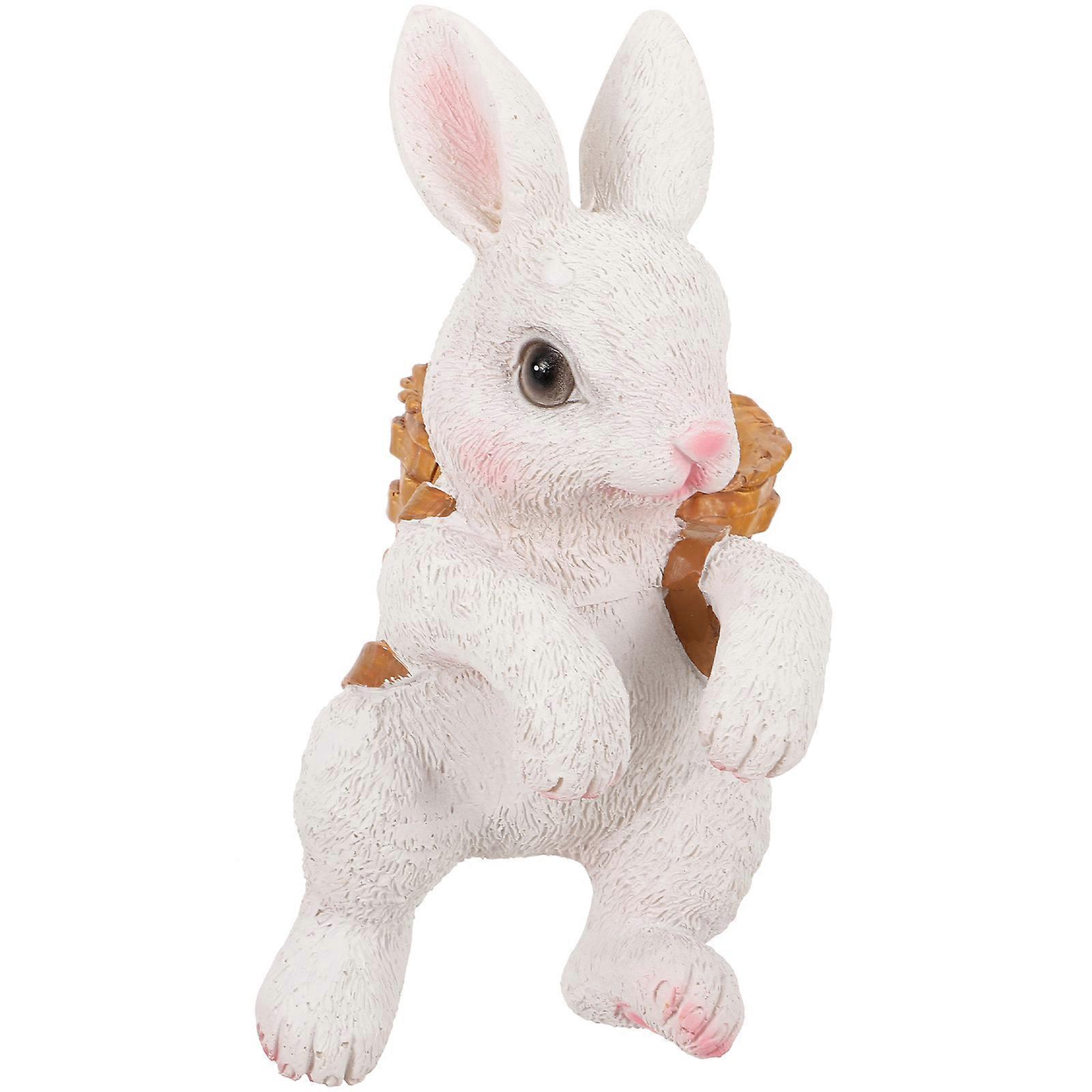 Landscape Fish Tank Decoration Resin Bunny Pendant Easter-themed Design Adorable Hanging Bunny Ornament 5.5×3.9×2.4in 1Pcs