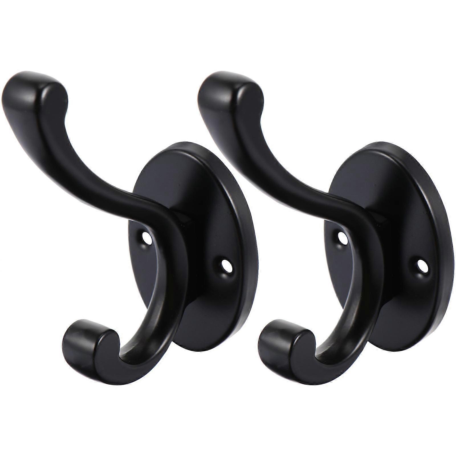 Metal Hooks Multifunctional Storage Hooks Bathroom Hanging Towels Clothing 11X6.5CM Simple Design 2Pcs