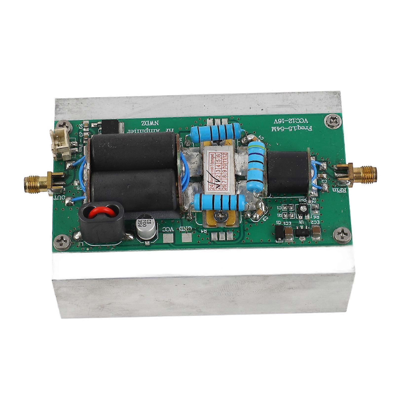 Shortwave Power Amplifier 30W HF RF Linear Amp for Ham Radio SMA Female Connector DC12‑16V 1.5‑54MHz 
