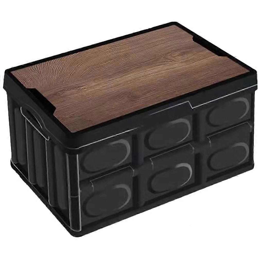 Storage Bins Collapsible Clothes Storage Container Rectangular Wooden Lid Design 1Pcs