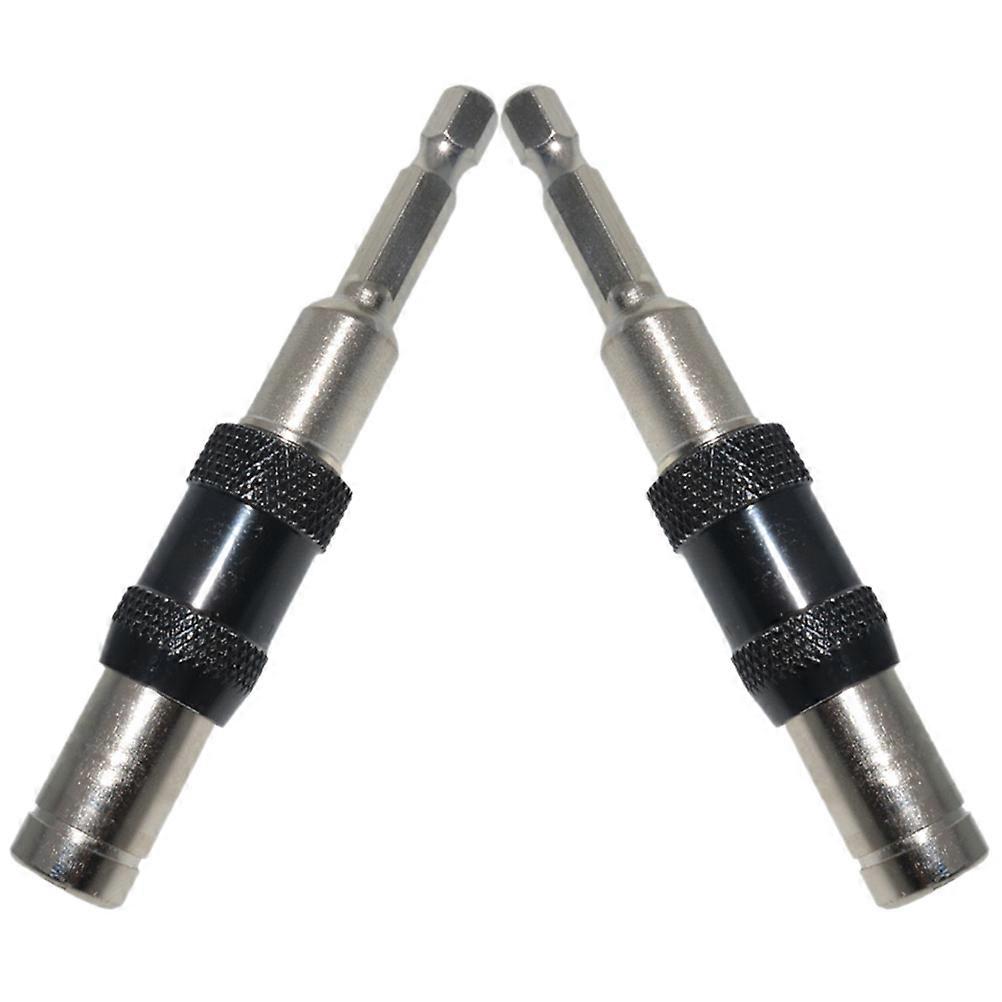 Flexible Drill Bit Extension Magnetic Rotary Drill Holder Hexagonal Handle For Corners Black 2Pcs